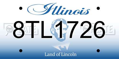 8TL1726 Illinois License Plate