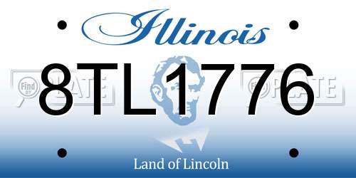 8TL1776 Illinois License Plate
