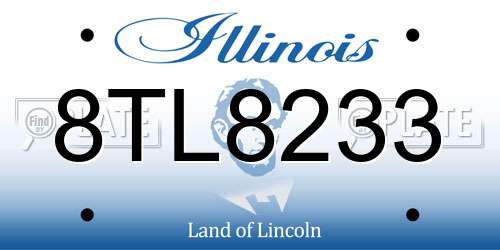 8TL8233 Illinois License Plate