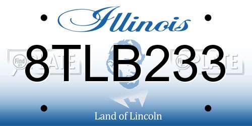 8TLB233 Illinois License Plate