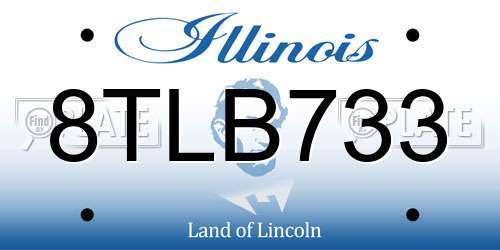 8TLB733 Illinois License Plate
