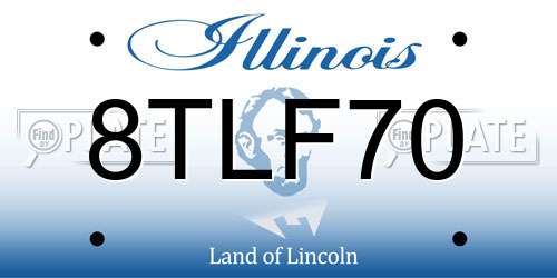8TLF70 Illinois License Plate