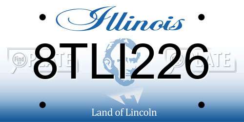 8TLI226 Illinois License Plate