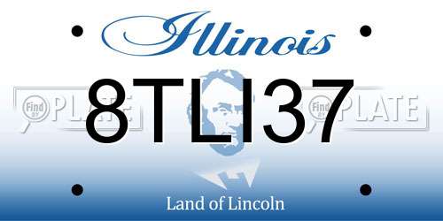 8TLI37 Illinois License Plate