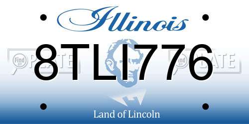 8TLI776 Illinois License Plate