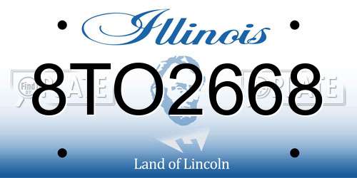 8TO2668 Illinois License Plate