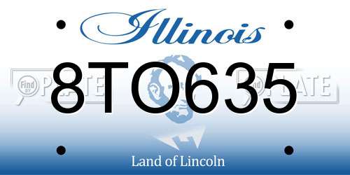 8TO635 Illinois License Plate