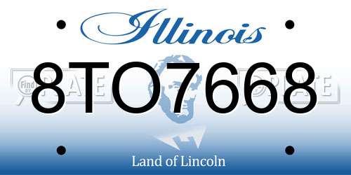 8TO7668 Illinois License Plate