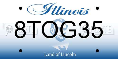 8TOG35 Illinois License Plate