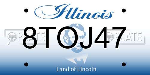8TOJ47 Illinois License Plate