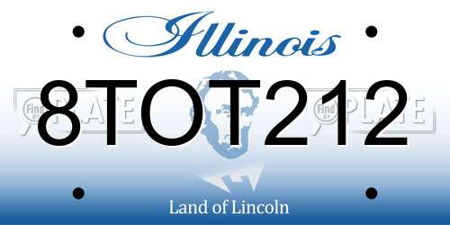 8TOT212 Illinois License Plate
