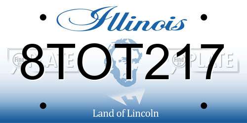 8TOT217 Illinois License Plate