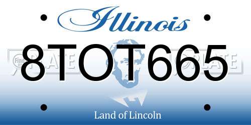 8TOT665 Illinois License Plate