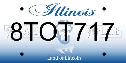 8TOT717 Illinois License Plate