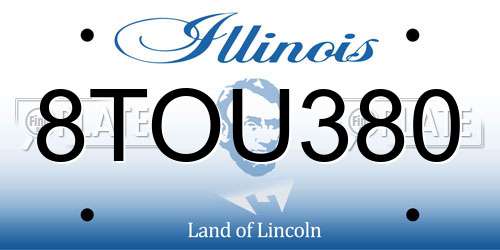 8TOU380 Illinois License Plate