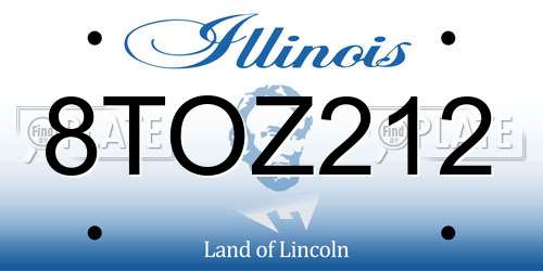 8TOZ212 Illinois License Plate