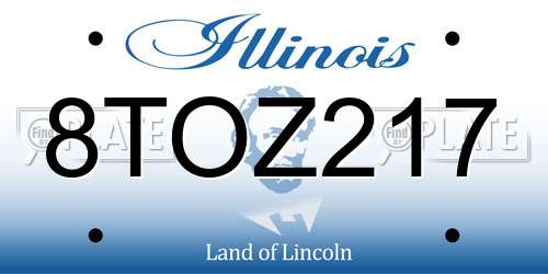 8TOZ217 Illinois License Plate