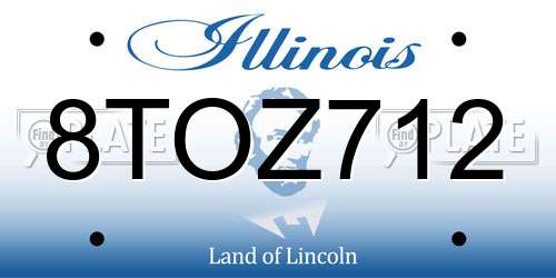 8TOZ712 Illinois License Plate