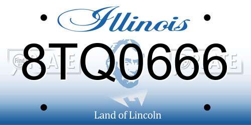 8TQ0666 Illinois License Plate