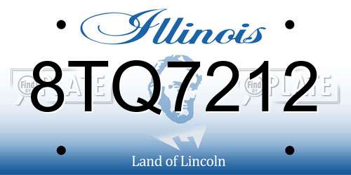 8TQ7212 Illinois License Plate