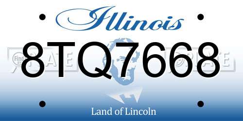 8TQ7668 Illinois License Plate