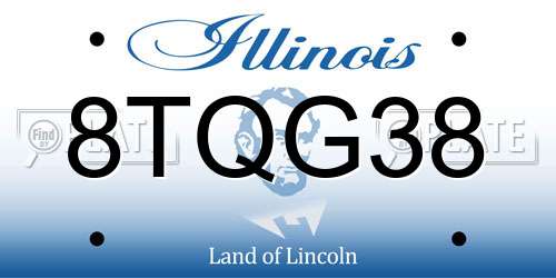 8TQG38 Illinois License Plate