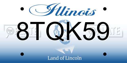 8TQK59 Illinois License Plate