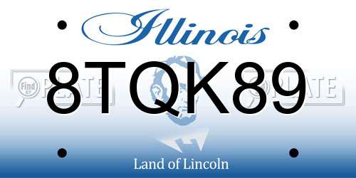 8TQK89 Illinois License Plate