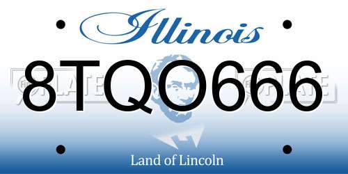 8TQO666 Illinois License Plate