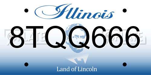 8TQQ666 Illinois License Plate