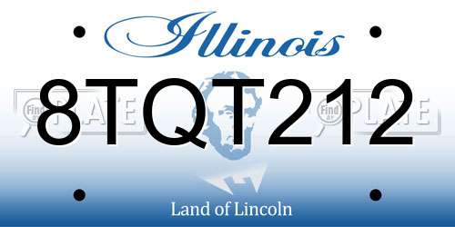 8TQT212 Illinois License Plate