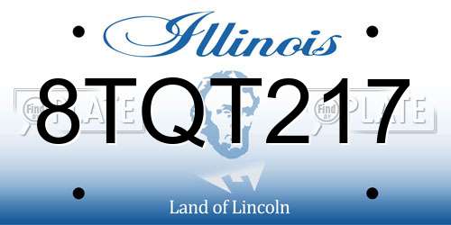 8TQT217 Illinois License Plate
