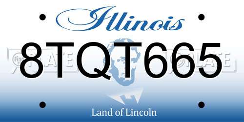 8TQT665 Illinois License Plate