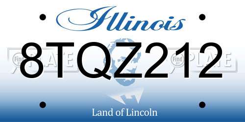 8TQZ212 Illinois License Plate