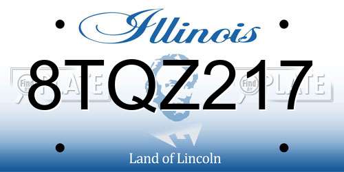8TQZ217 Illinois License Plate