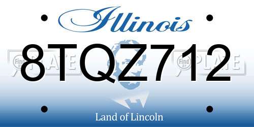 8TQZ712 Illinois License Plate