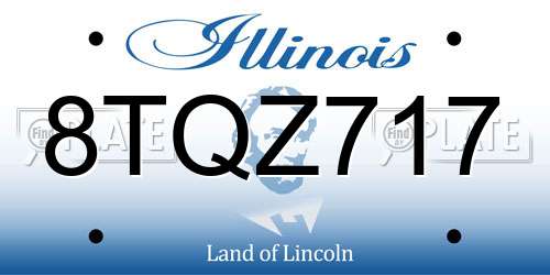 8TQZ717 Illinois License Plate