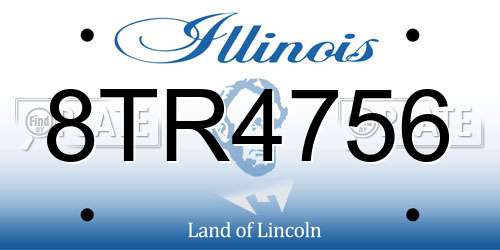 8TR4756 Illinois License Plate