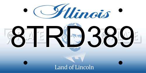 8TRD389 Illinois License Plate