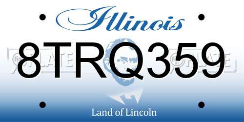 8TRQ359 Illinois License Plate