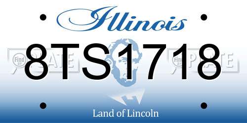 8TS1718 Illinois License Plate