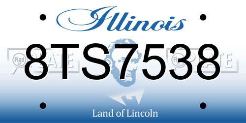 8TS7538 Illinois License Plate