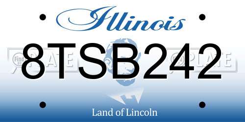 8TSB242 Illinois License Plate