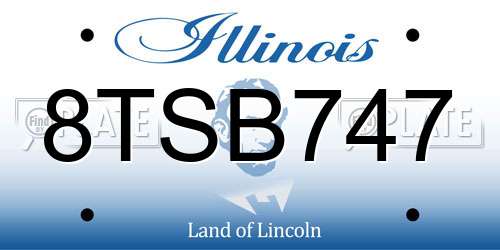 8TSB747 Illinois License Plate