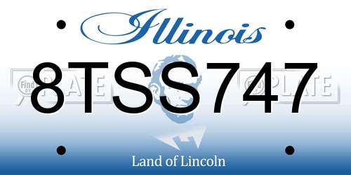 8TSS747 Illinois License Plate
