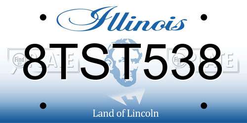 8TST538 Illinois License Plate