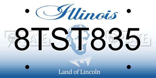 8TST835 Illinois License Plate