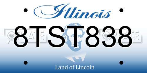 8TST838 Illinois License Plate