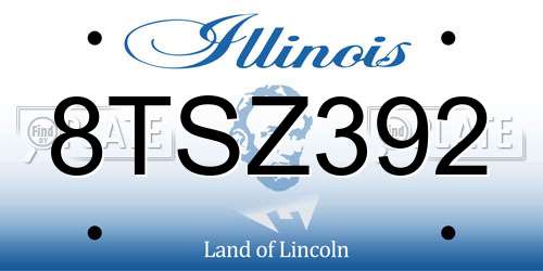 8TSZ392 Illinois License Plate