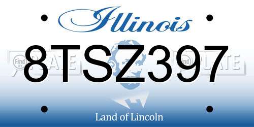 8TSZ397 Illinois License Plate